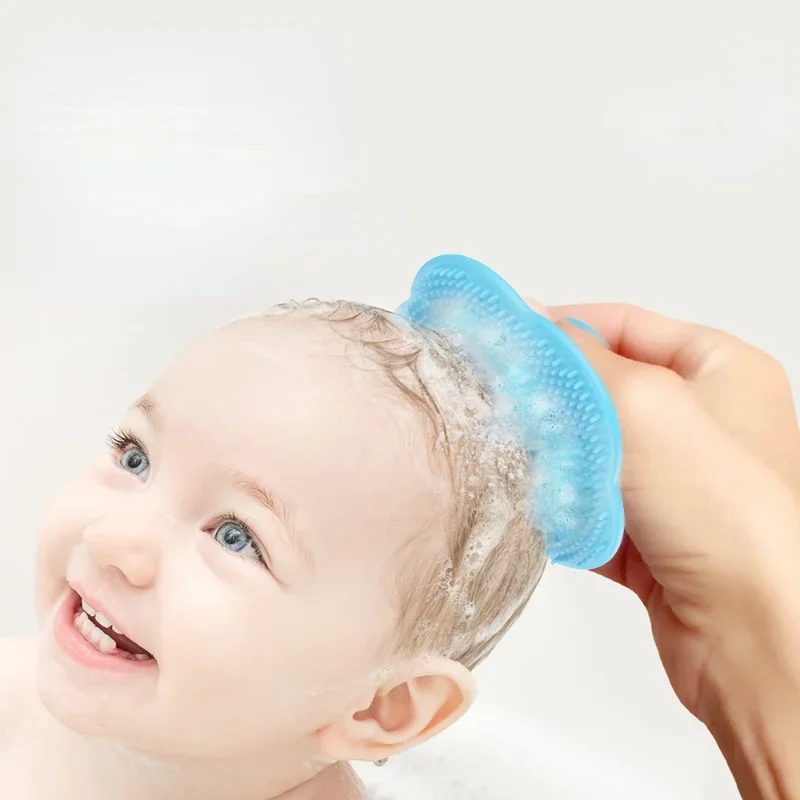 Baby Hair Brush Infant Fetal Head Fat Cleaning Brush Newborn Soft Hair Comb Silicone Head Massager for Baby Care Accessories