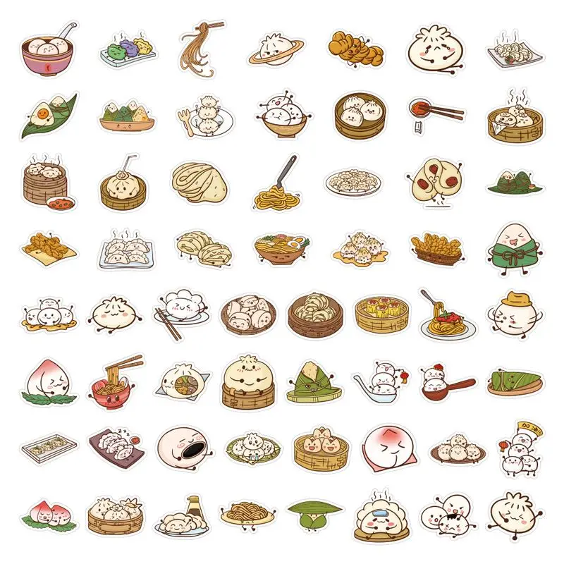 10/30/50Pcs Pastry stickers steamed bun noodles xiaolongbao decoration stickers