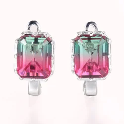 TKJ Multicolored Accessories Tourmaline Stone Earrings Vintage Fashion 925 Sterling Silver Earring For Women