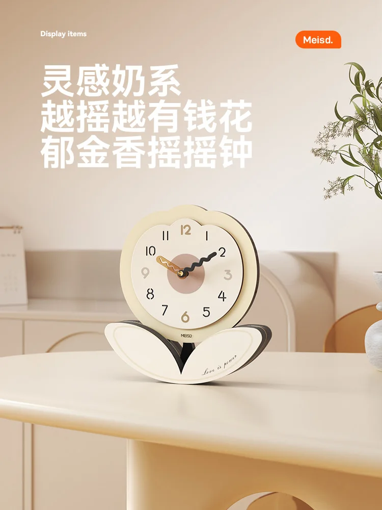 Tulip Living Room Wall Clock Simple Bedroom Wall Clock Kitchen Decoration Nordic Style Mute Personalized Wall Clock