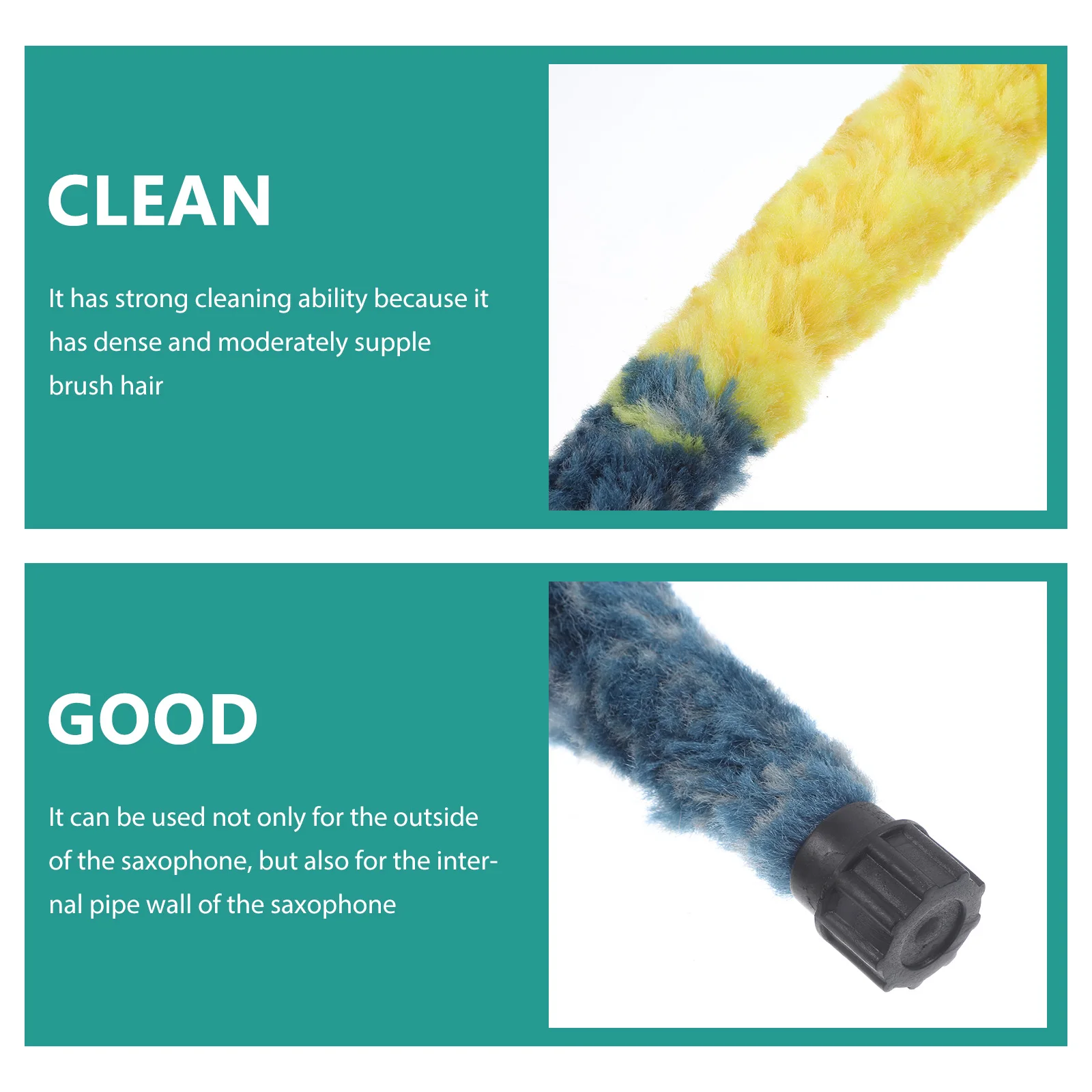 

Saxophone Cleaning Brush Random Color Dense Soft Hair Durable Practical Saxophone Maintenance Care Tool Sax Cleaner