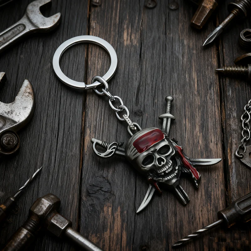Noter جديد الرجال خمر الهيب هوب روك القراصنة الجمجمة المفاتيح 2 ألوان حامل معدني معلقة حلقة رئيسية ظهره اكسسوارات الديكور