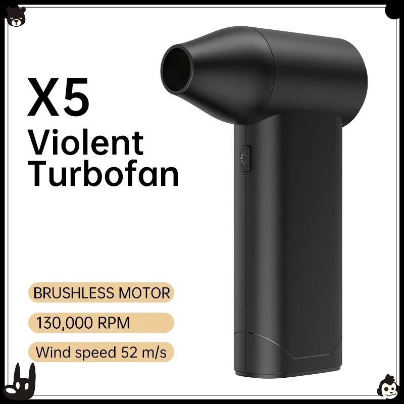 X5 توربو مروحة نفاثة 130000 دورة في الدقيقة 52 متر/الثانية منفاخ هواء كهربائي قوي كبير الرياح مجفف شعر عالي السرعة توربو يده منفاخ صغير