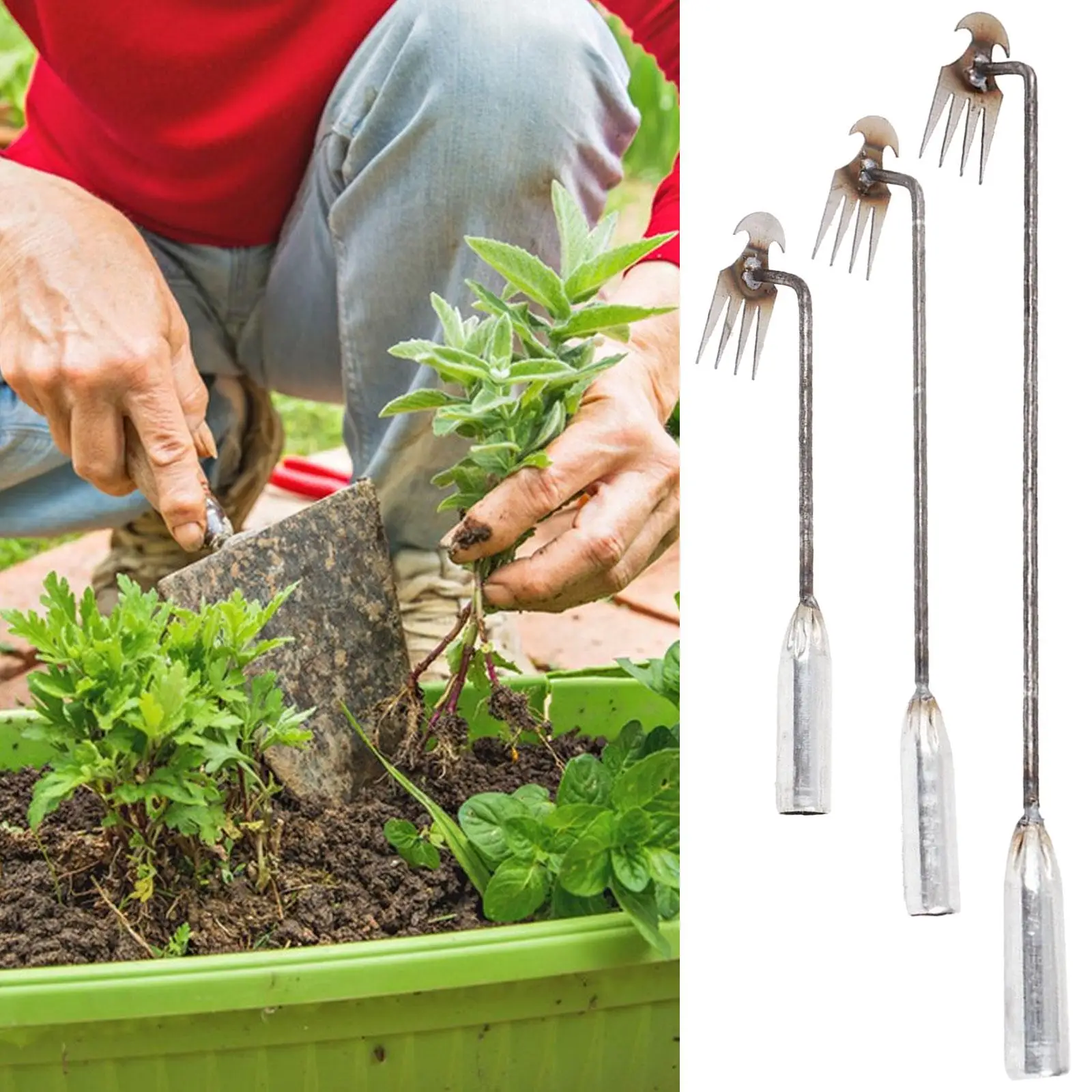 Hand Cultivator, Rake, Hoe, Rotary Tiller, Weeding Tool, Gardening, Agricultural Tools for The Garden, Garden Weeding Tool
