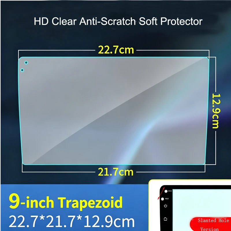 Blendfreier, mattierter Schutzfilm für den Auto-Navigationsbildschirm, trapezförmige Armaturenbrett-Displayfolie für 9/10,1/10,2 Zoll Zentralsteuerungs-Touchscreen