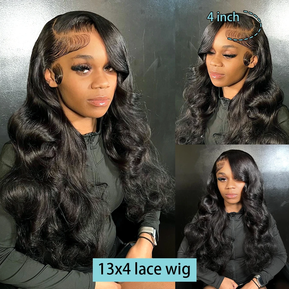 30 40 inch Body Wave HD Lace Front Wigs Human Hair 250 Density Brazilian Water Wave 13x4 Transparent Lace Frontal Wig For Women