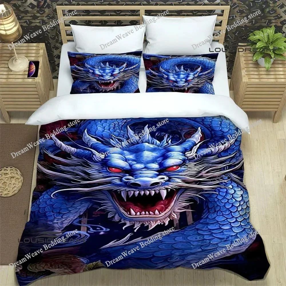 3D Retro Dragon Printed Bedding Sets Exquisite Bed Supplies Set Duvet Cover Bed Comforter Set Bedding Set Luxury Birthday Gift96