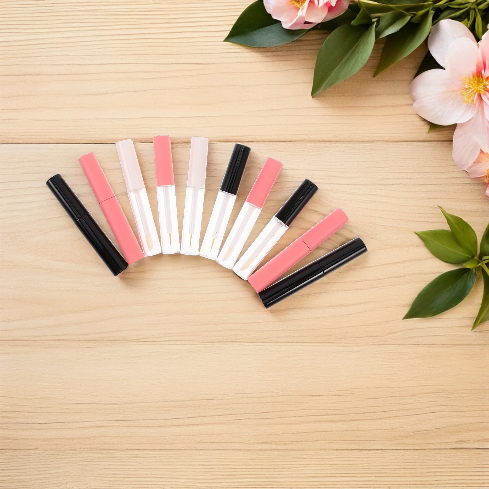 10 pçs claro recarregável tubos de brilho labial mini recipientes de plástico à prova de vazamento vazio batom garrafa de bálsamo labial maquiagem de viagem