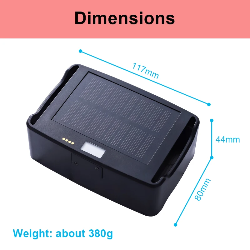 Vibration Alarm Horse Cattle Pet Tracker 8 Countries Multi-Languages Support 4G Solar Gps Tracker With Collar G55