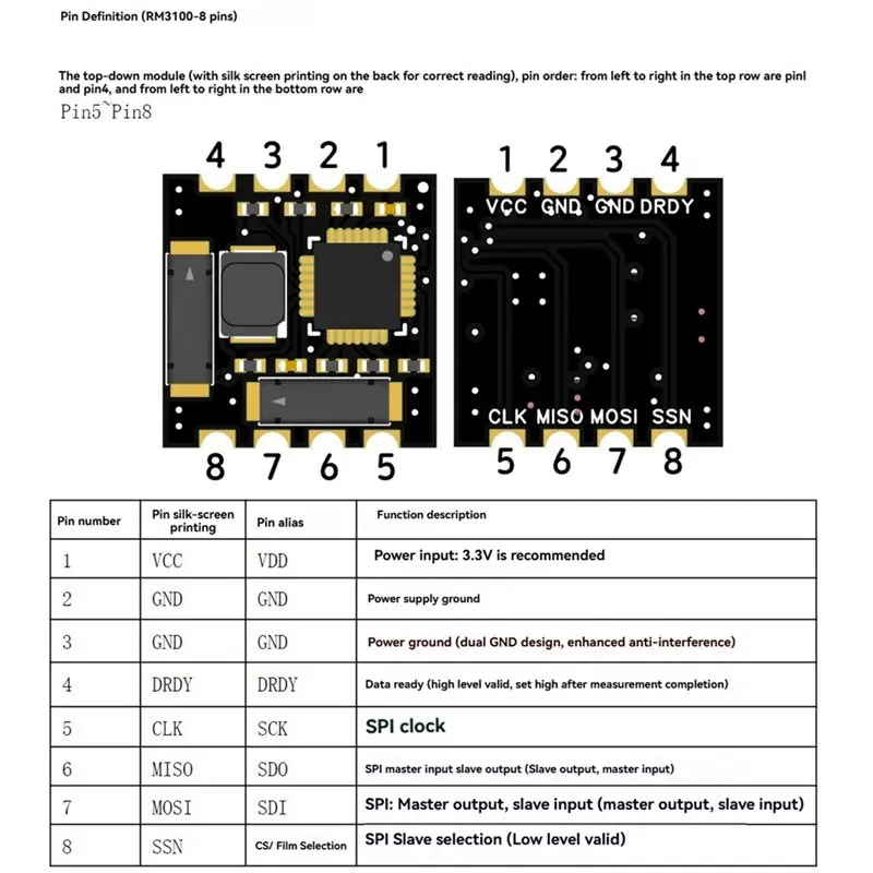 A98M RM3100 SPI Module Compass Module Ultra-High Resolution