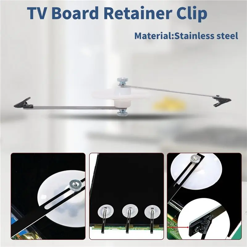 Happy Too.6 Pack TV Side Board Retainer Clip LED LCD TV Screen Remover Repair Tool Black&White