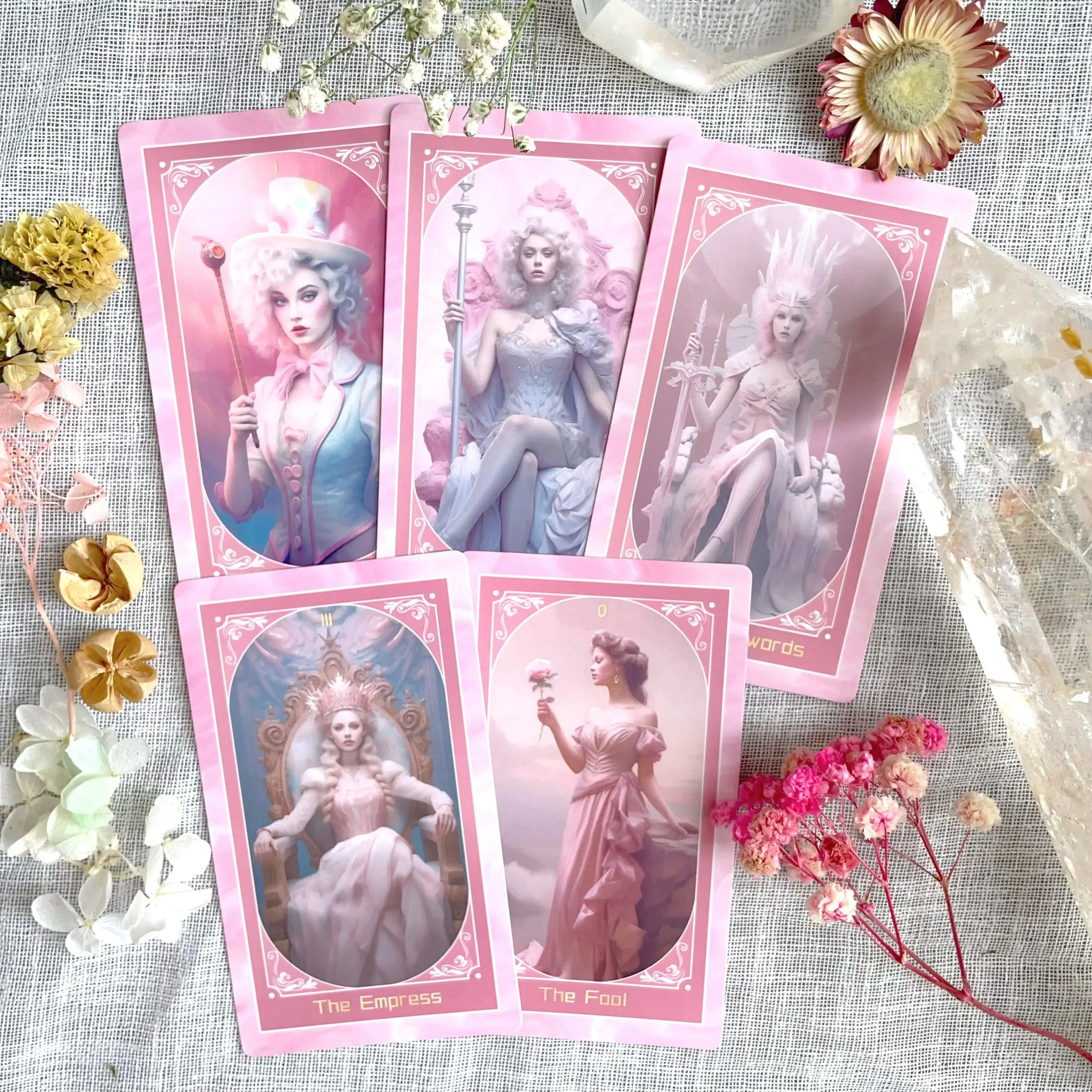 Occult Oracle High Quality Divination Deck Original Genuine Pink Love Tarot Cards Box Cats Russian Spanish Exquisite Collection