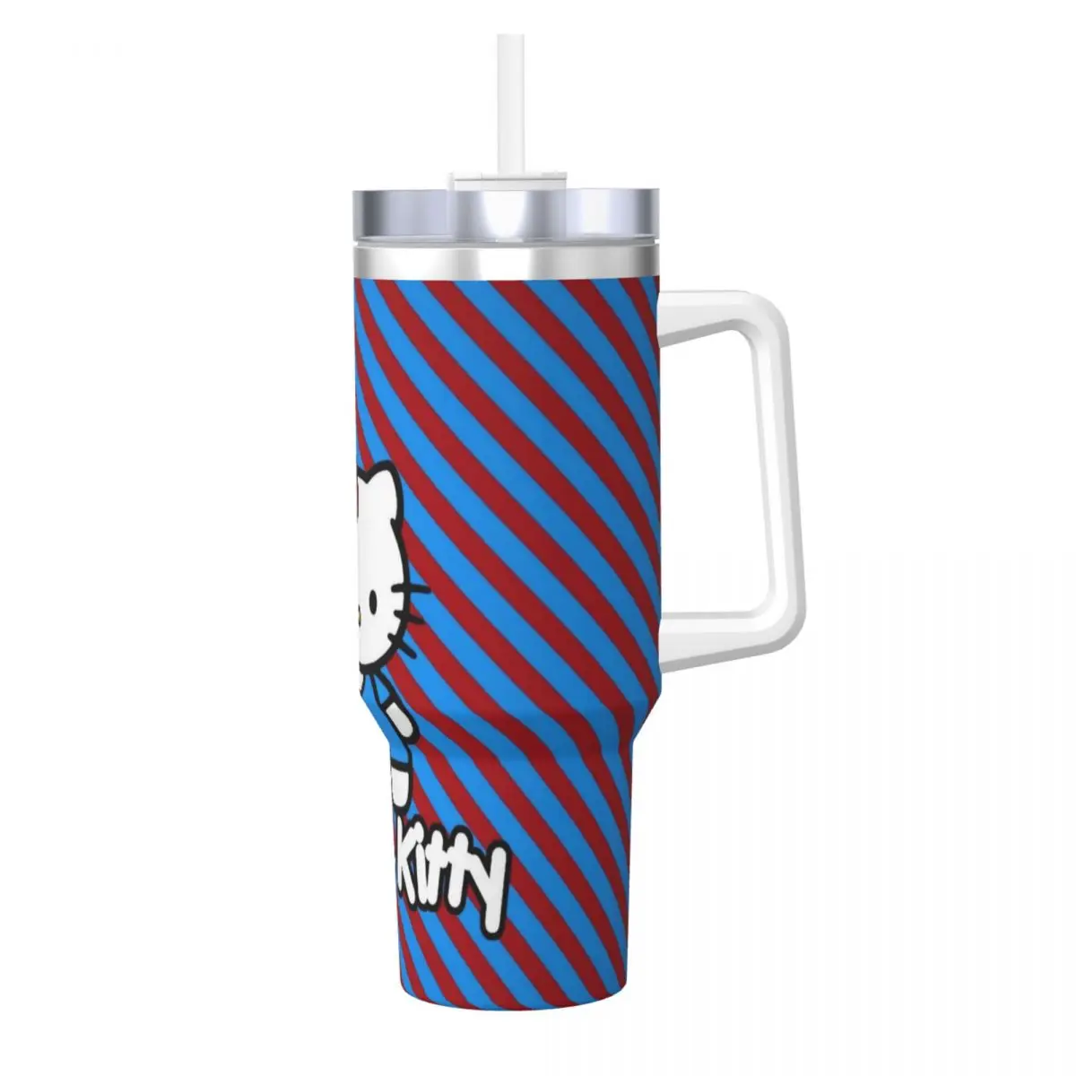 

Hello Kitty Colorful Stripes Stainless Steel Tumbler Travel Mugs Cup 40oz Thermal Mug Leakproof Cold Drink Milk Tea Water Bottle