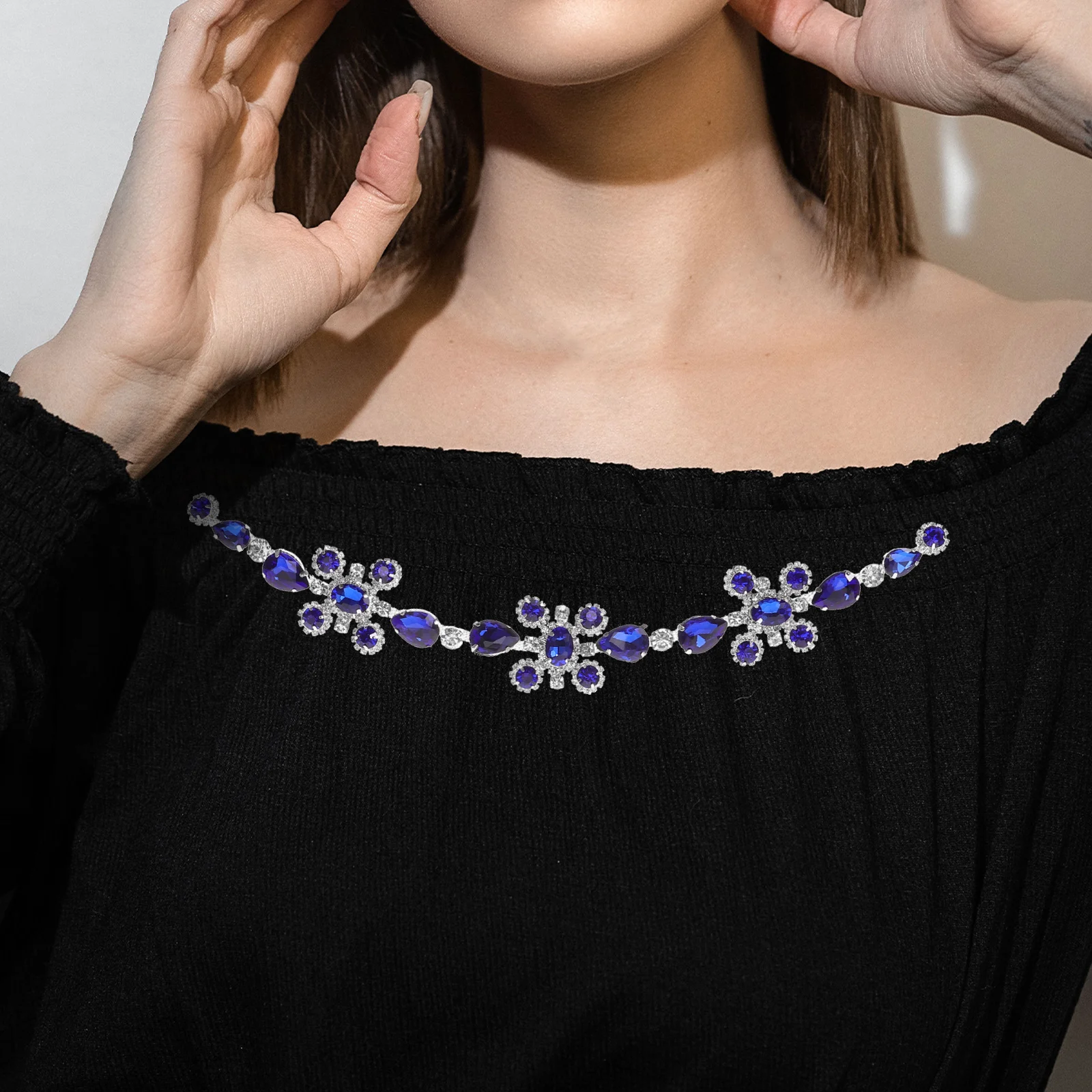 

Wedding Rhinestone Chain Crystal Applique Decorative DIY Accessory for Dress Sash Belt Bridal Crystal Applique