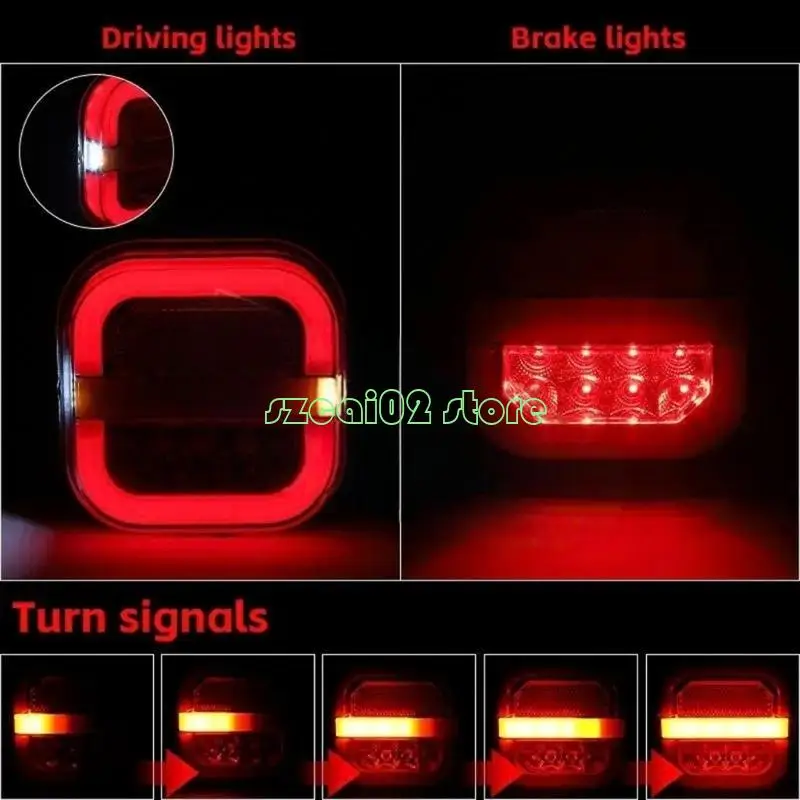 400B Energy Efficient LED Stop Turn Tail Lights with Integrated License Plate Light LED Trailer Light for Heavy Duty Vehicles