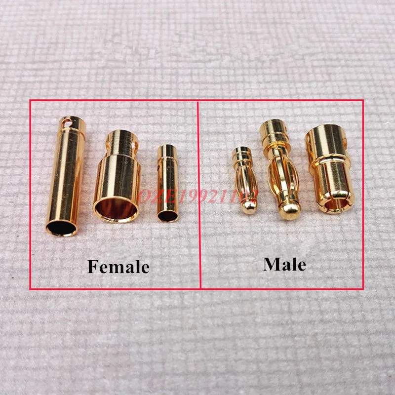 10PCS RC Model Li-Po Battery Male/Female Banana Bullet Connector Plug 2/3/3.5/4/5/5.5/6.5/8mm