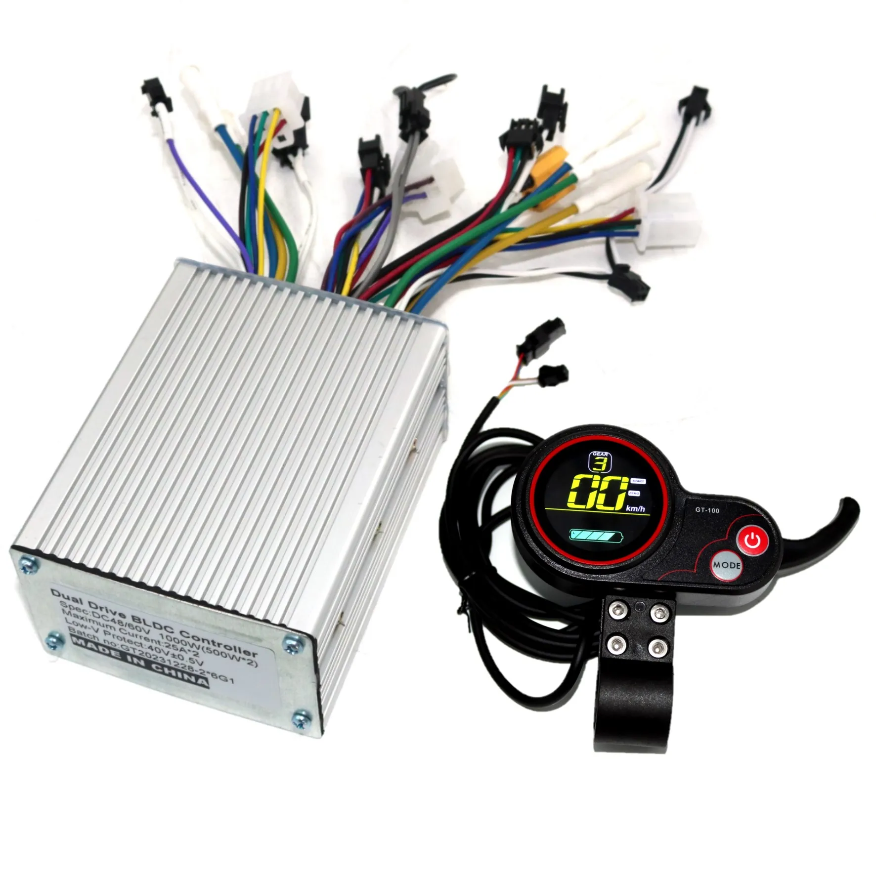 Dual drive 6MOSFET 48/60V 1000W (500W * 2) brushless DC electric scooter controller+GT-100 LCD set