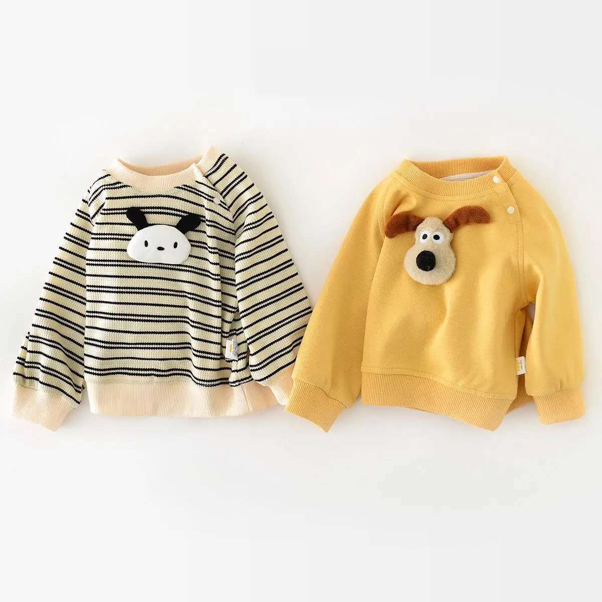 Spring Autumn Kid Boy Cartoon Long Sleeve Tops Girl Children Cute Animal Fashion Sweatshirt Baby Cotton Striped Pullover Shirt