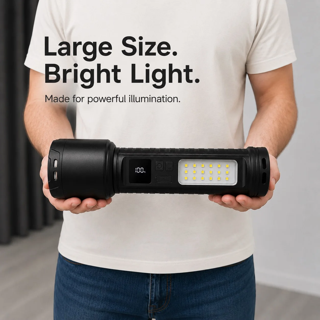 Solar-Powered Dual-Light Source Flashlight with Strong Illumination, Comes with Solar Charging, Dual Light Cores That Provide Both Long-Range Spotlighting and Wide-Range Floodlighting, and Can Be Freely Adjusted in Multiple Brightness Levels The Body Is Resistant to Drops and Wear, Has a Long Battery Life, Supports Solar Charging, and Reduces the Frequency of Charging. Suitable for Camping, Night Fishing, Cycling, Equipment Maintenance, Outdoor Patrol, Home Power Outages, Multi-Purpose Use, Always Carry It with You When Traveling, Practical and Long-Lasting Handheld Lighting Tool.