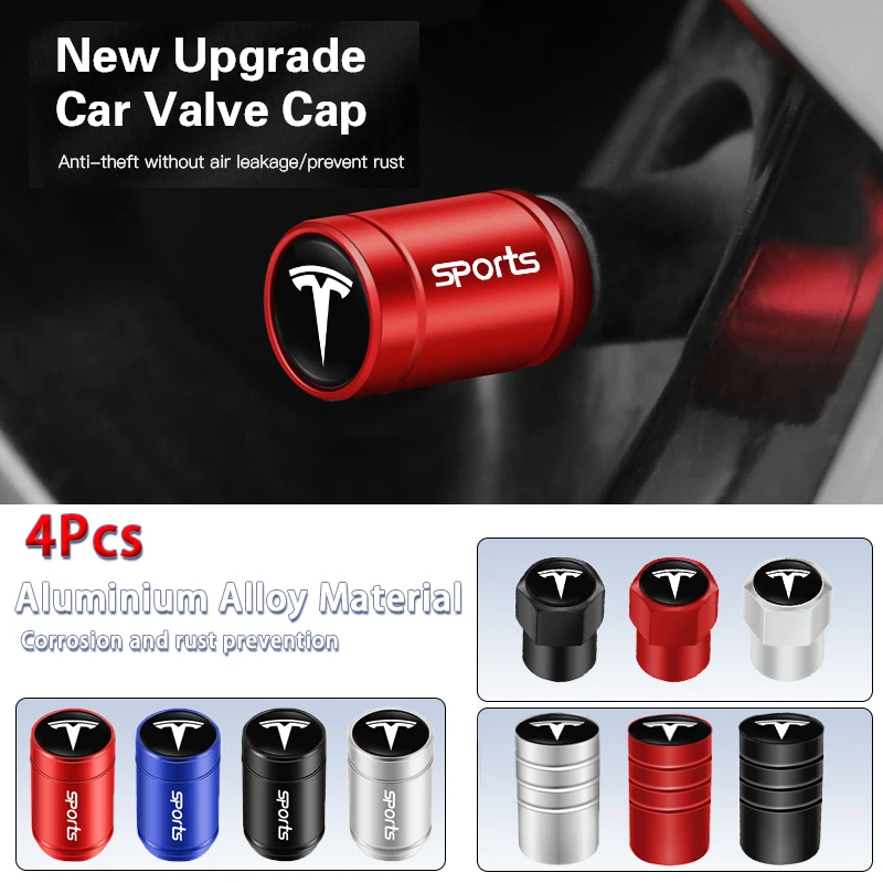 4 قطعة صمام إطار السيارة الترباس في عجلة الملحقات صمام الجذعية غطاء تغليف الغبار ل تسلا juguete نموذج 3 Y S X رودستر لفائف Cybertruck #1