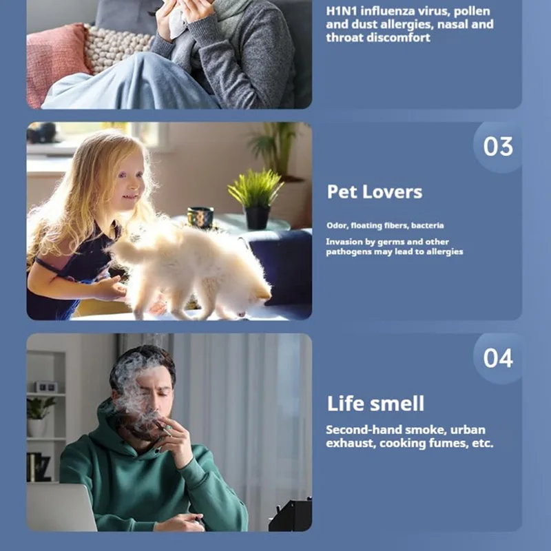 سطح المكتب USB صغير لتنقية الهواء المحمولة مولد الأيونات السالبة إزالة الفورمالديهايد رائحة الغبار للمنزل سيارة مكتب السفر