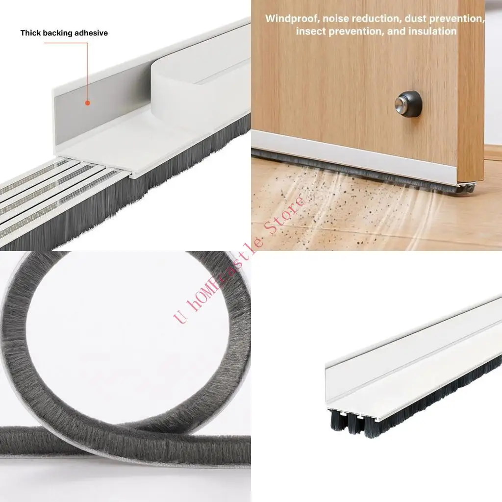63HF Door Draft Stopper Seal Strips Door Bottom Seal Blocker Under Door Sweeps for Exterior & Interior Door Easily to Install