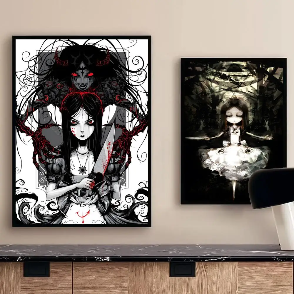 ملصق Alice Madness Returns عالي الدقة ذاتي اللصق مقاوم للماء مثالي للمنزل والمكتب وغرفة النوم هدية رائعة