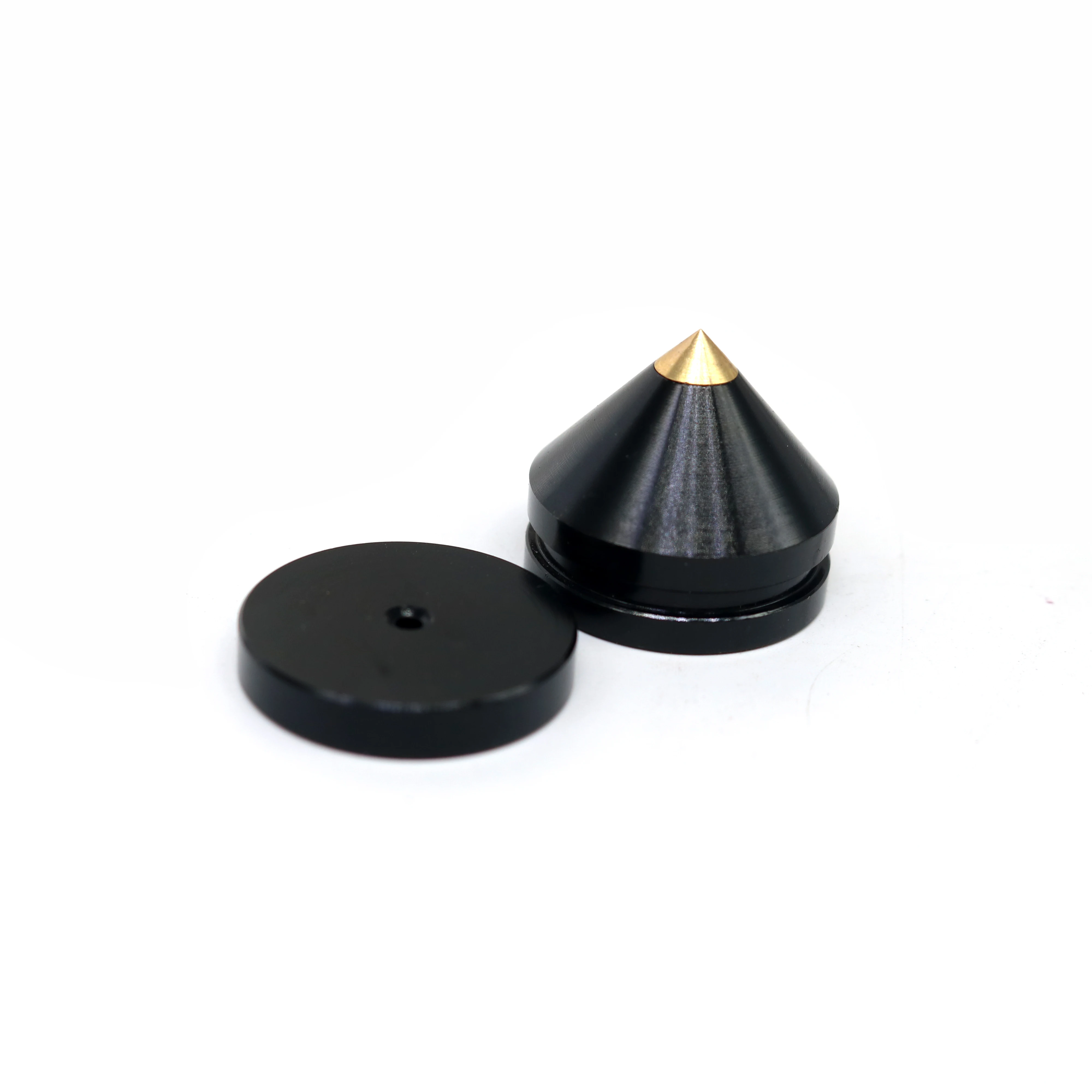 HIFI Speaker Spike Isolation Feet, Aluminum Base with Pure Copper Gold Plated Tip Shock Absorber for Amplifier & Audio Equipment