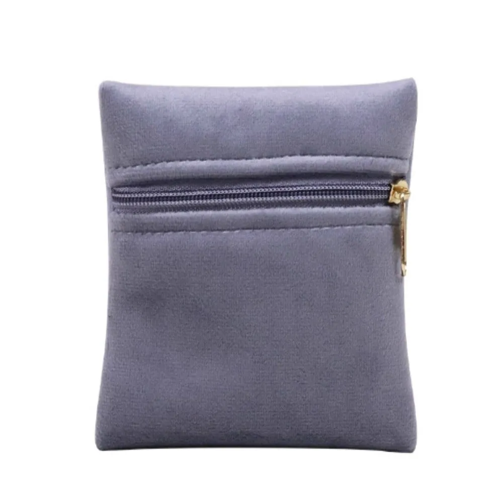 Soft Velvet Jewelry Bag Double-Sided Portable Double-Sided Velvet Bag Dust Proof Zipper Closure Zipper Jewelry Pouch