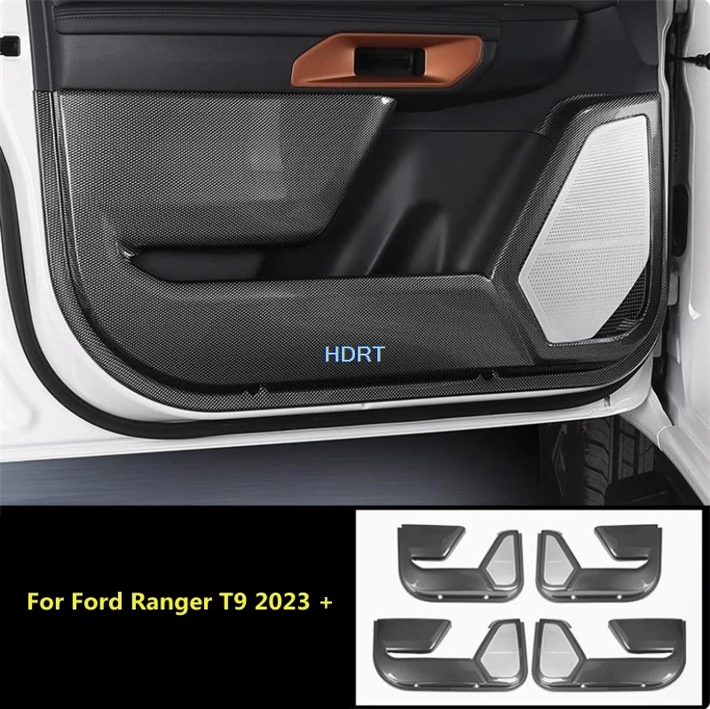 Car Style Door Anti Panel Guard Gate Kick Plate Pad For Ford Ranger T9 2023 + Protector Decoration Accessories Interior Sticker