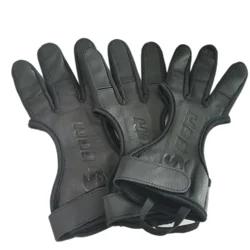 Archery Elastic Leather 3 Finger Gloves Hand Guard Safety Protector for Hunting Recurve Compound Bow Shooting Crossbow Slingshot