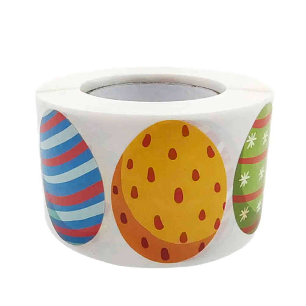 

500Pcs Easter Egg Stickers Safe Premium Material for Cake Packaging Gift Sealing Easter Candy Box Stickers Party Decoration