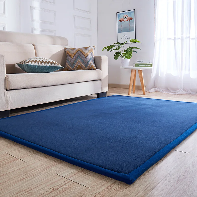 Japanese tatami coral velvet carpet living room bedroom window bed rugs baby play mat children room carpet 2cm thick customized