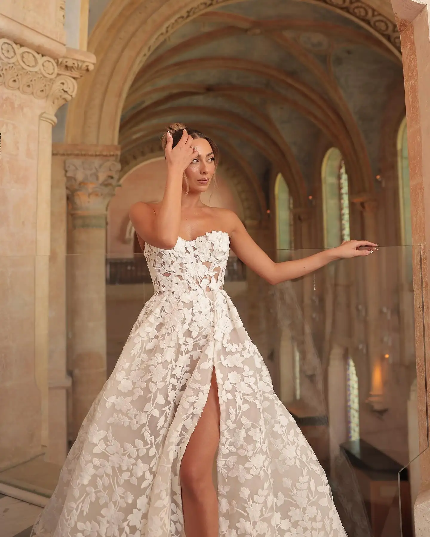 독특한 Sweethart 전체 레이스 신부 성장 라인 웨딩 드레스 사이드 슬릿 맞춤 제작 2026 Rode De Morrie