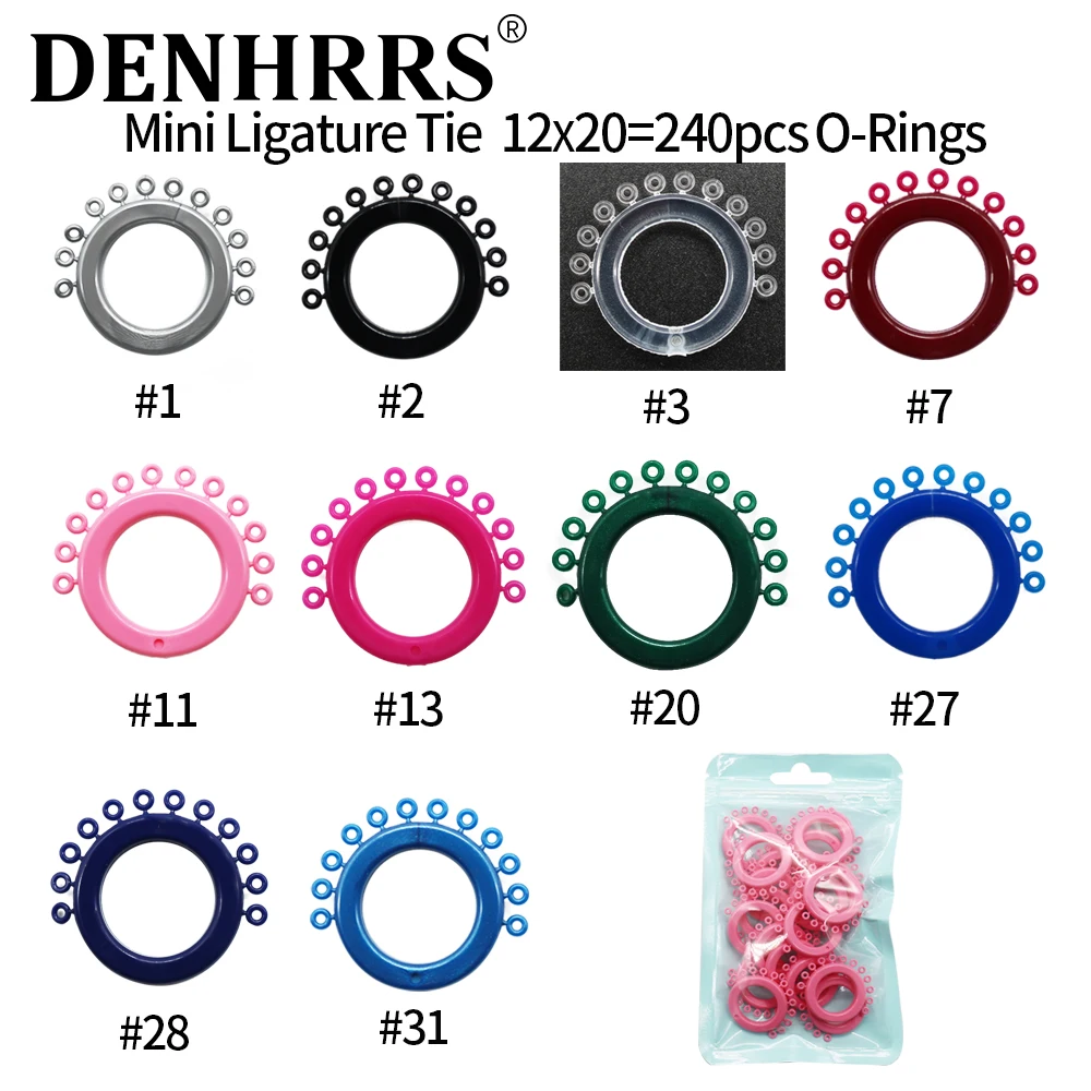 

Orthodontic Dental Mini Ligature Tie O Tie Dental Rubber Elastic Mini O Rings 240Pcs/Pack（DenHrrs Dental Store）