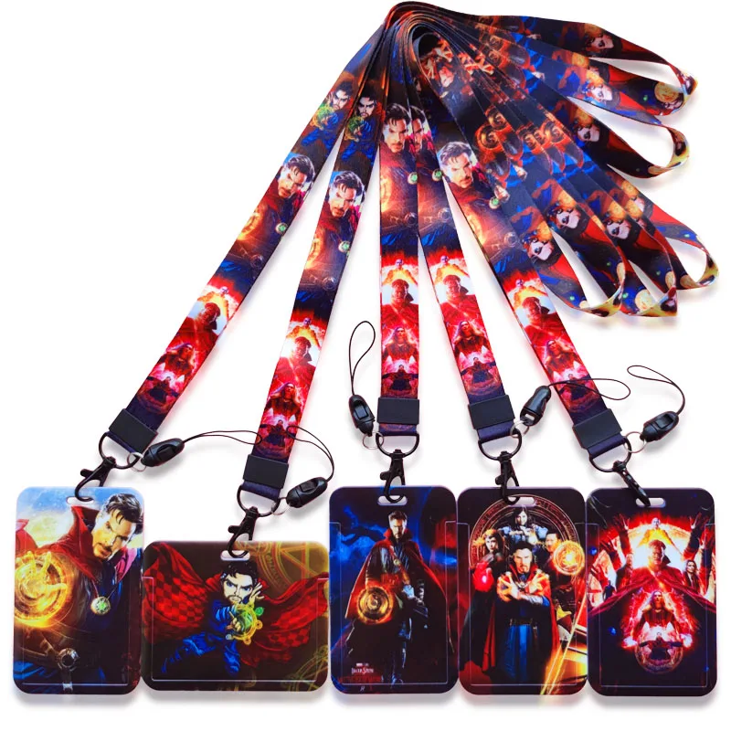 

Disney Dr. Strange ID Card Holder Lanyards Men Business Neck Strap Credit Card Case Boy Superhero Badge Holder Retractable Clip