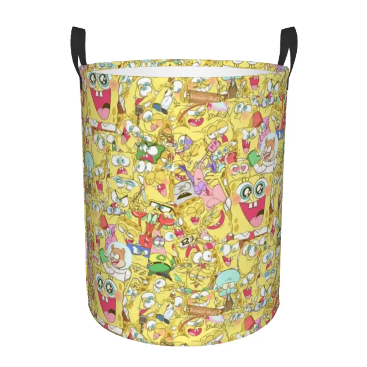 

Round Single-Layer Dirty Clothes Basket SpongeBob Space-Saving Laundry Hamper with Sturdy Handles for Easy Carrying