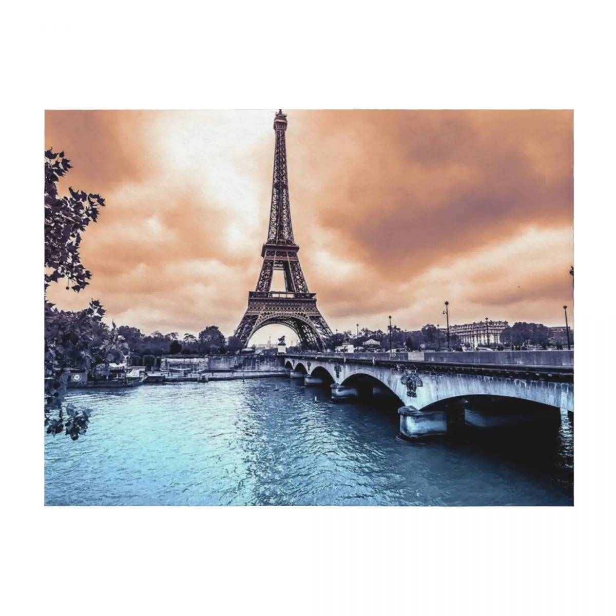 

Landscape of Paris Throw Blanket blankets ands Flannel Decorative Throw Plaid Blankets