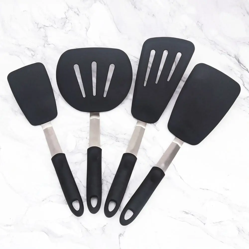 Heat Resistant Silicone Spatula Set Non Stick Cooking Utensils Flexible Turner For Kitchen Cookware Home Food Prep