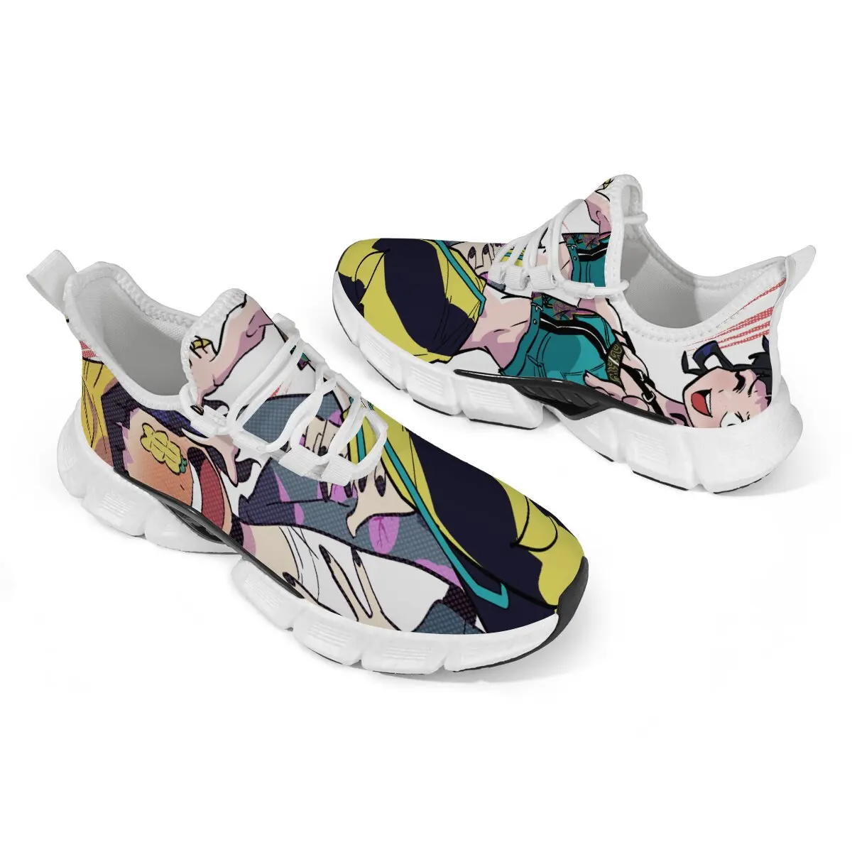 

New Round Head Cartoon Plus-size Flat-bottom Low-top Witch Hunter Team Lightweight Lace-up White Sole Casual Sports Shoes