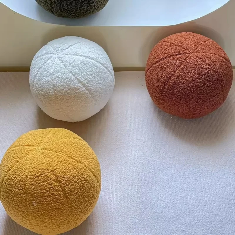 Nordic Style Round Ball Cushion Plush Velvet Seat Throw Pillow Room Sofa Bed Decor Soft Cushion Waist Back Home CarCushions