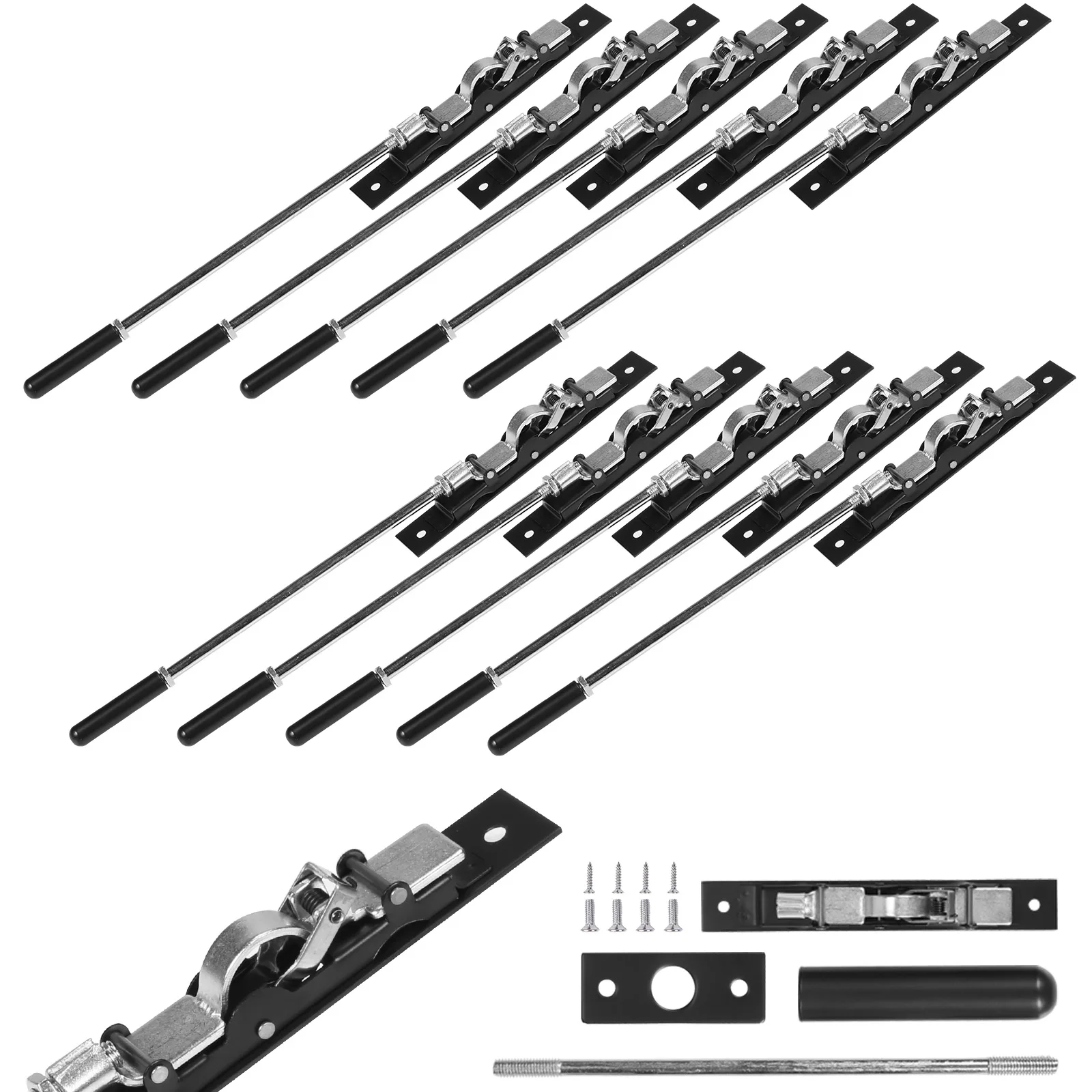 

10Pcs Hidden Secure Door Lock with Rod Stainless Steel Concealed Bolt 10In for Composite Doors/Wood Doors/Double Doors