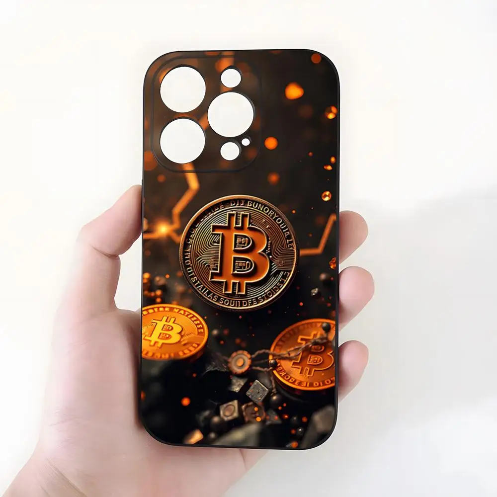 Bitcoin Handyhülle für iPhone 17 Pro Max 15 Pro 16 14 Plus 12 13 Mini 11 Pro Stoßfeste Weiche Schutzhülle