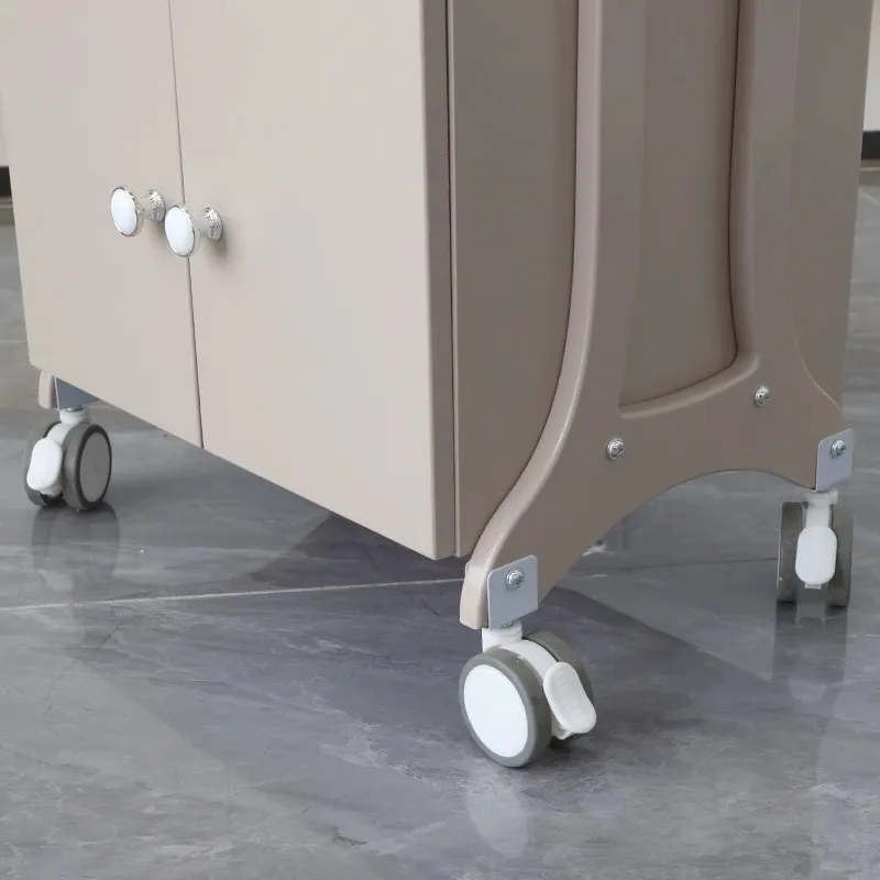 Multi-Functional Nail Art Tattoo Salon Cabinet Stainless Steel Beauty Trolley Movable Storage Rack 4-Wheel Fashionable