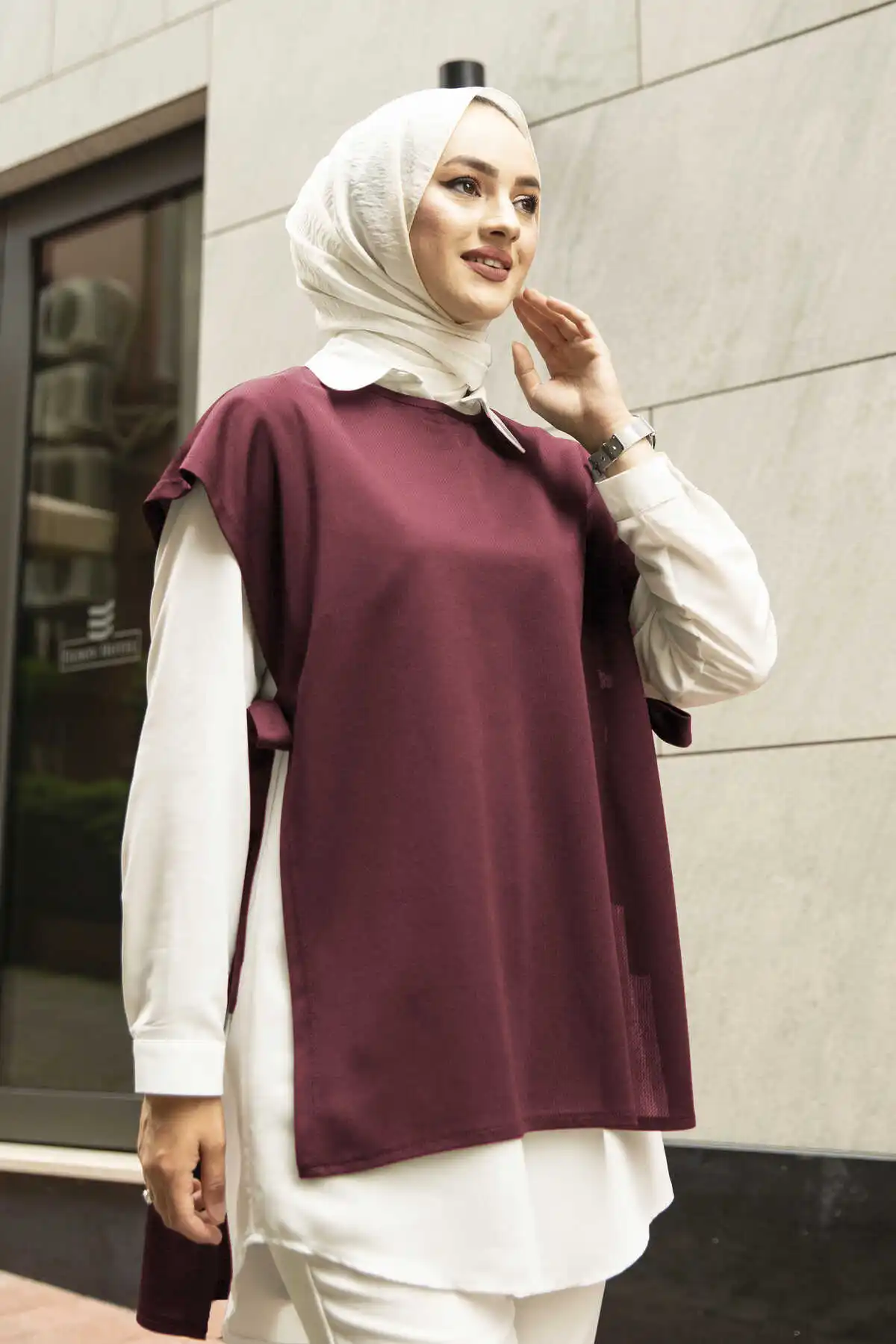 

Parachute Tunik MD-Burgundy Winter Autumn 2021 Muslim Women Hijab headscarf Islamic Turkey