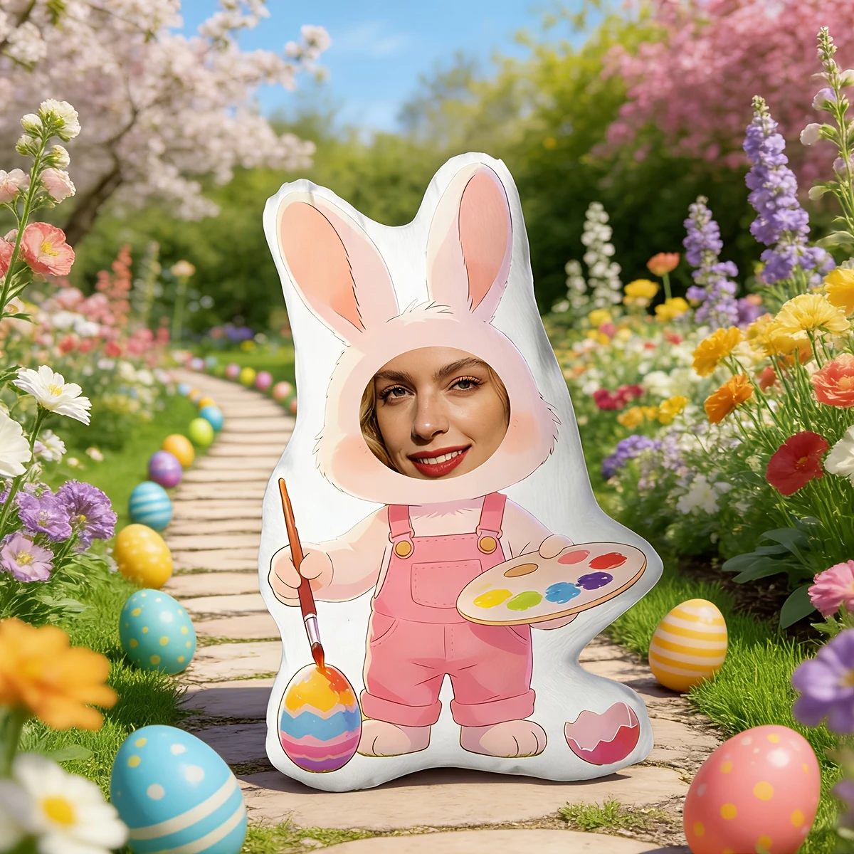 Personalize a Little Painter Rabbit Using Your Own Image Or That of Another Person, Creating an Ideal Present for Friends, Famil