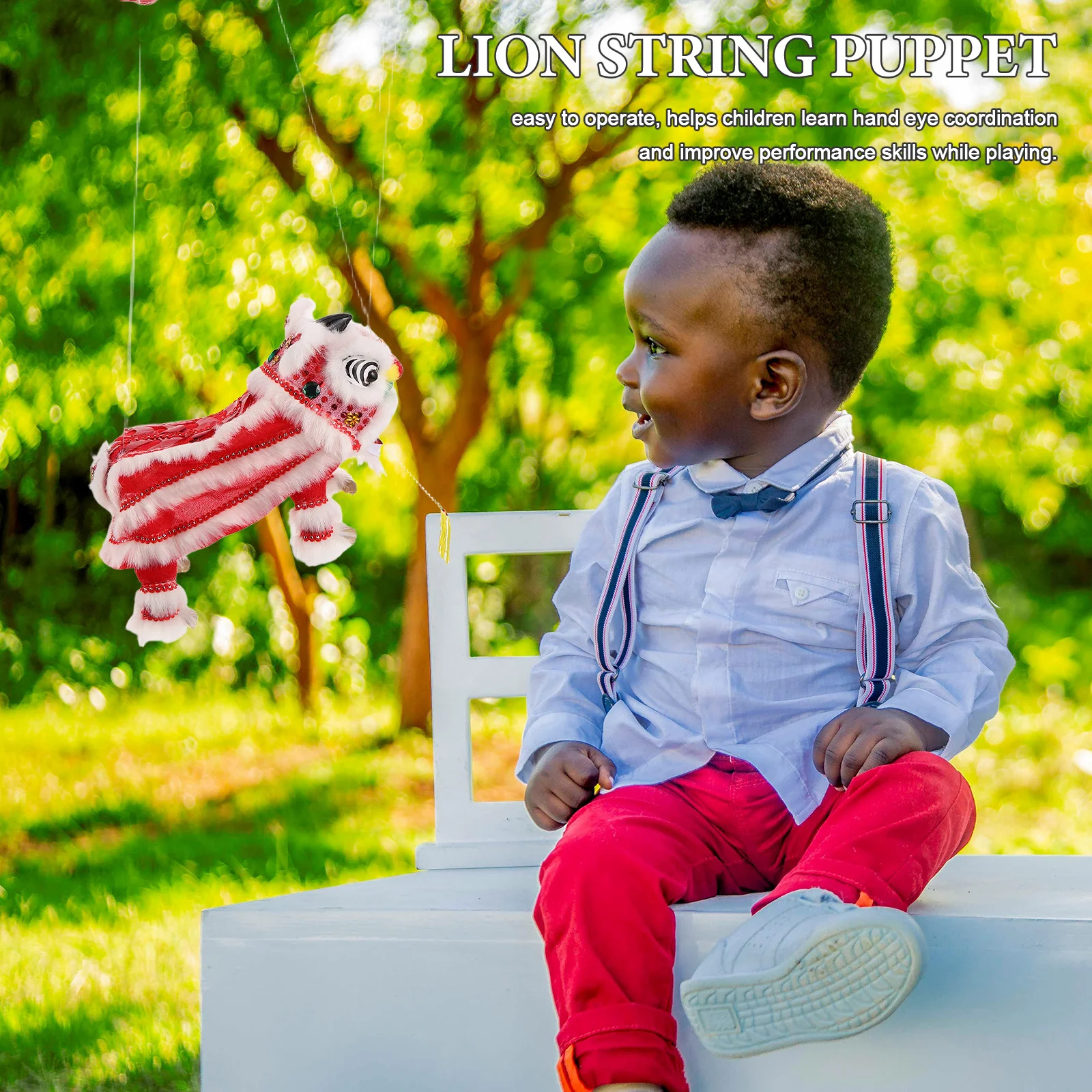 

Кукла-нитка в виде льва, китайский марионетка ручной работы для весеннего фестиваля, рассказывающих историй, детский игровой декоративный традиционный талисман