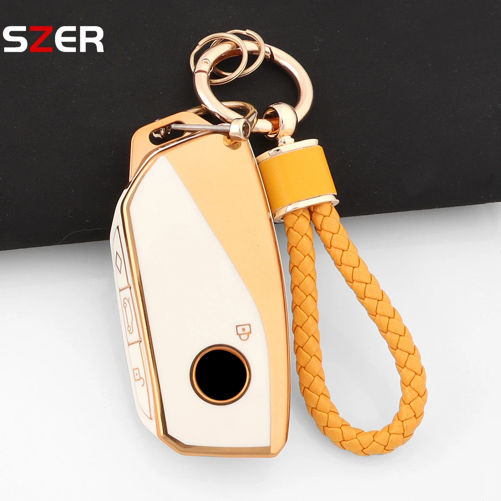 For BMW X5 G05 Series 5 530Li X1 U11 U06 G81 M3 LCI Ix X7 I7 XM Series 7 740Li IX40 New TPU Car Key Case Cover Holder Keychain