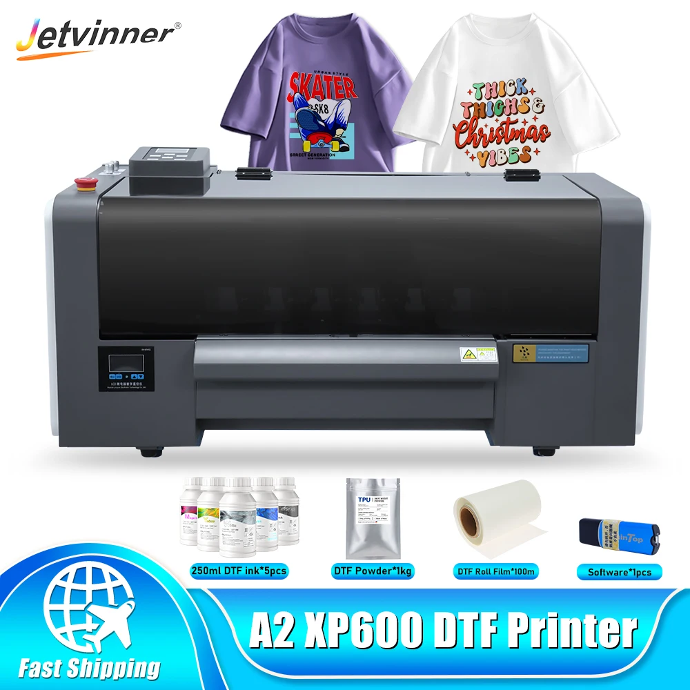 A2 DTF Printer For Epson Dual XP600 Print Heads Direct to Film Printing Machine T shirt Printing Machine Impresora Dtf 42CM