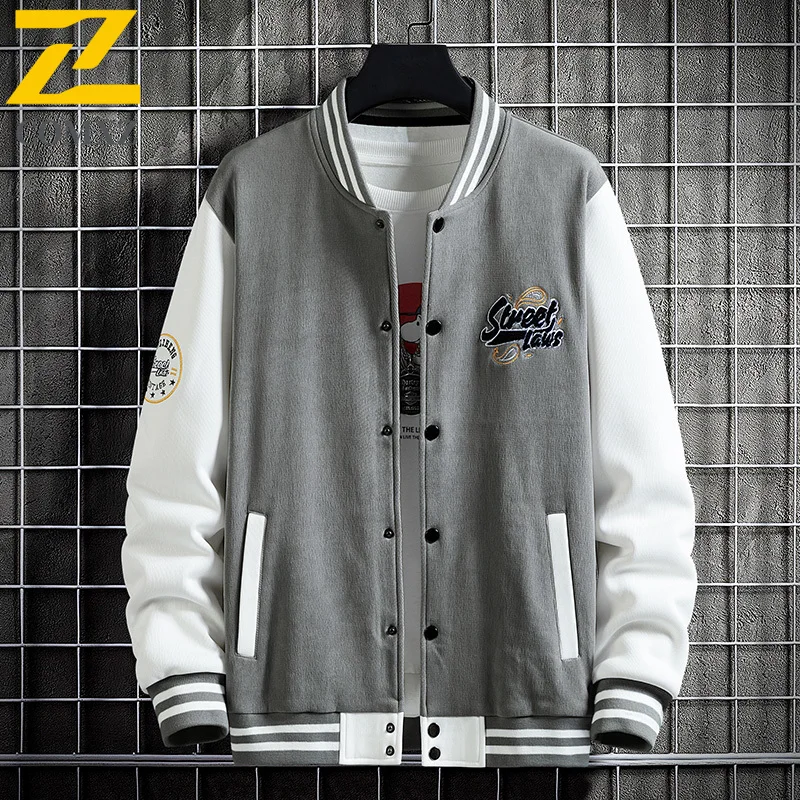 COMXZ Vintage Baseball Jacket Men 2025 Autumn New Casual Cycling Coat Fashion Streetwear Style Slim Fit Premium Outer Garment​